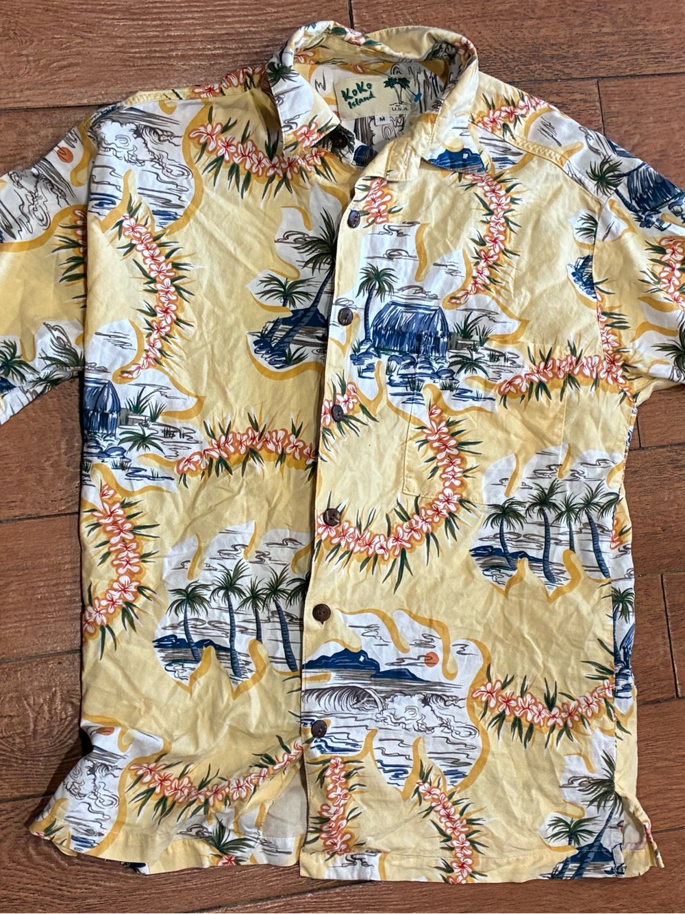 Yellow Hawaiian Camp Shirt - Tropical Print